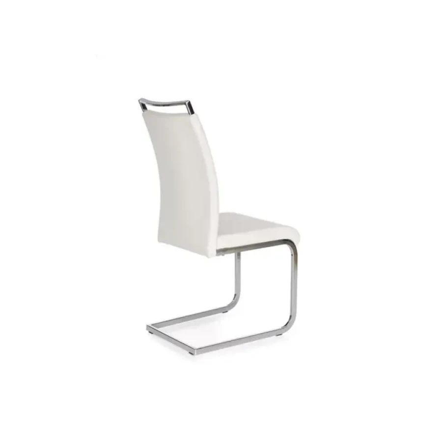 Jedilni stol OMA, bo popestril vsako jedilnico. Je zelo kvaliteten in moderno oblikovan. Material: umetno usnje/krom Barva: - belo umetno usnje Dimenzije: