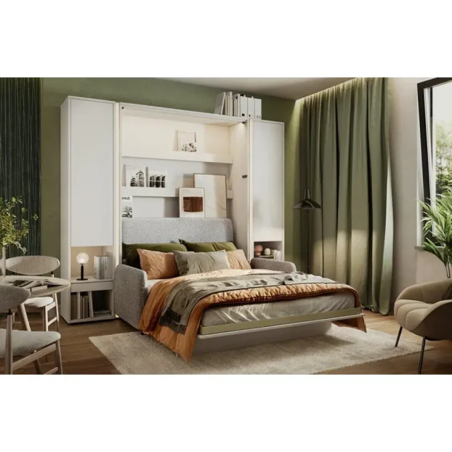 Kavč METULJ vam bo omogočila, da svojo dnevno sobo spremenite v spalnico le v nekaj trenutkih. Stenska postelja s kavčem je inovativna in moderna rešitev,