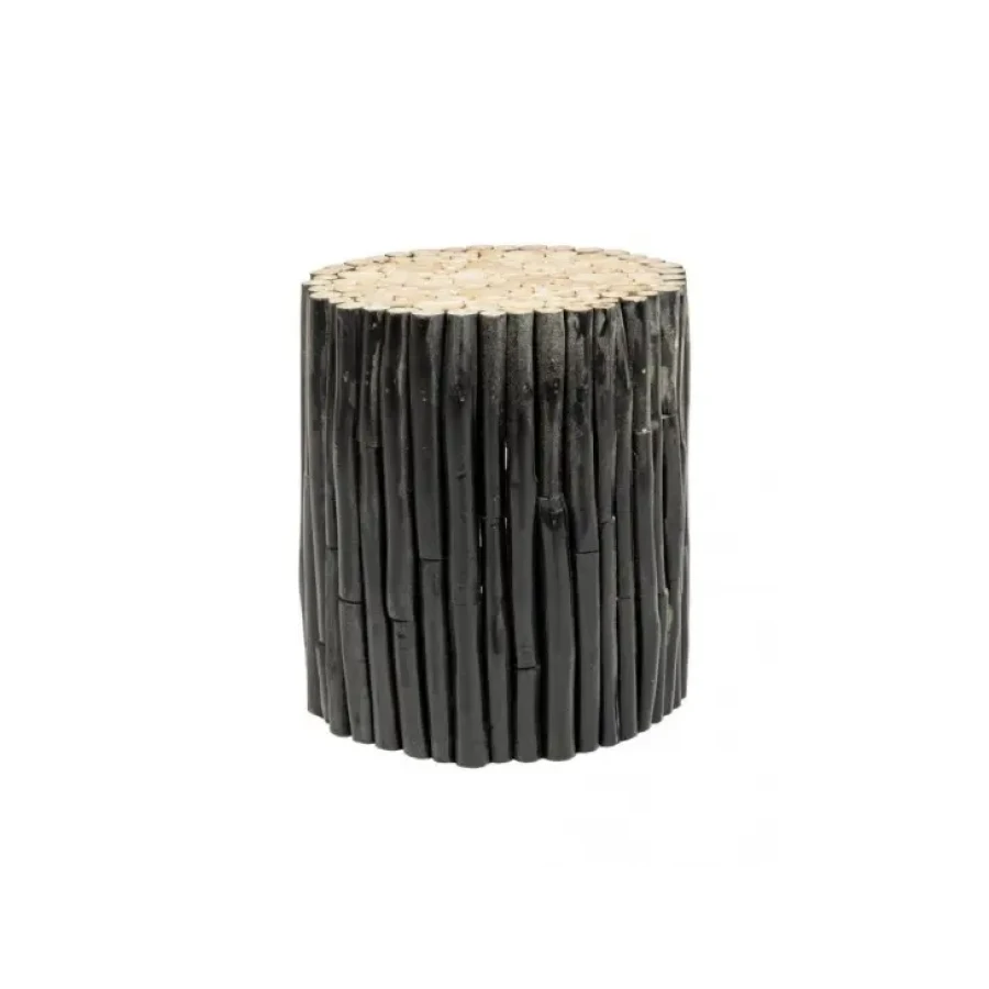 Klubska mizica GUADALUPE črna je narejena iz vej. Dimenzije: širina: Ø35cm višina: 40hcm višina: 40cm