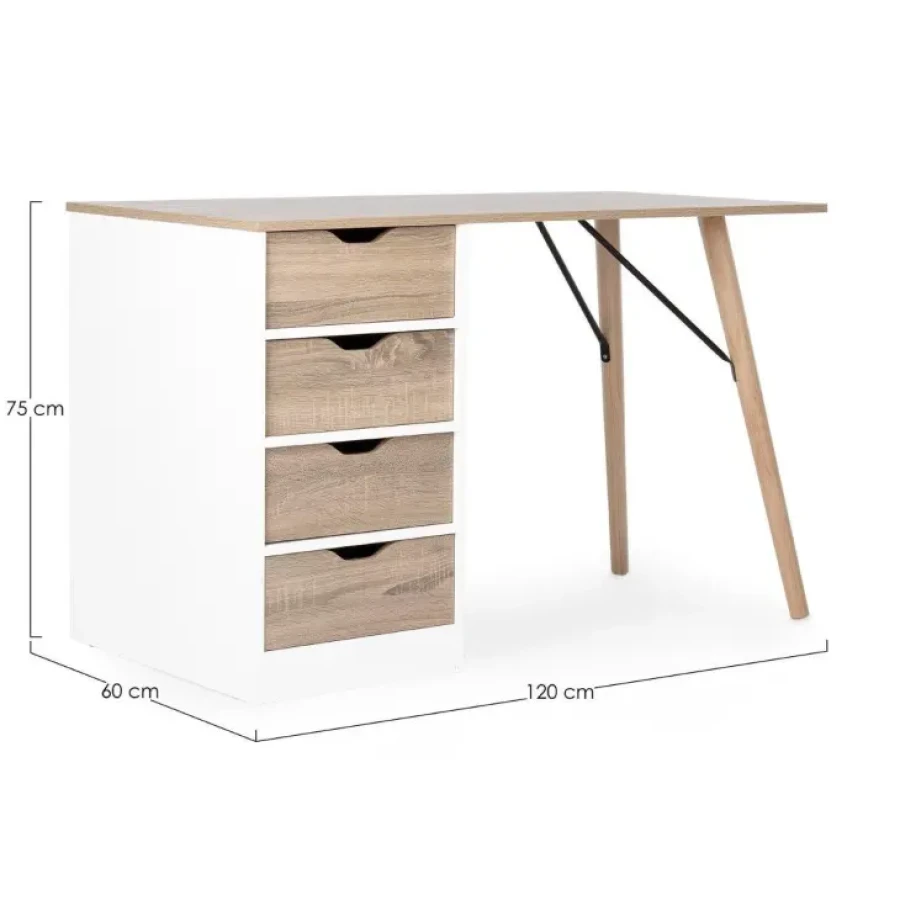 Pisalna miza ALBERTA 120X60 ima noge iz borovega lesa, mizna plošča je iz MDF. Pisalna miza Alberta je s svojo eleganco primerna za vsak prostor. Dimenzije: