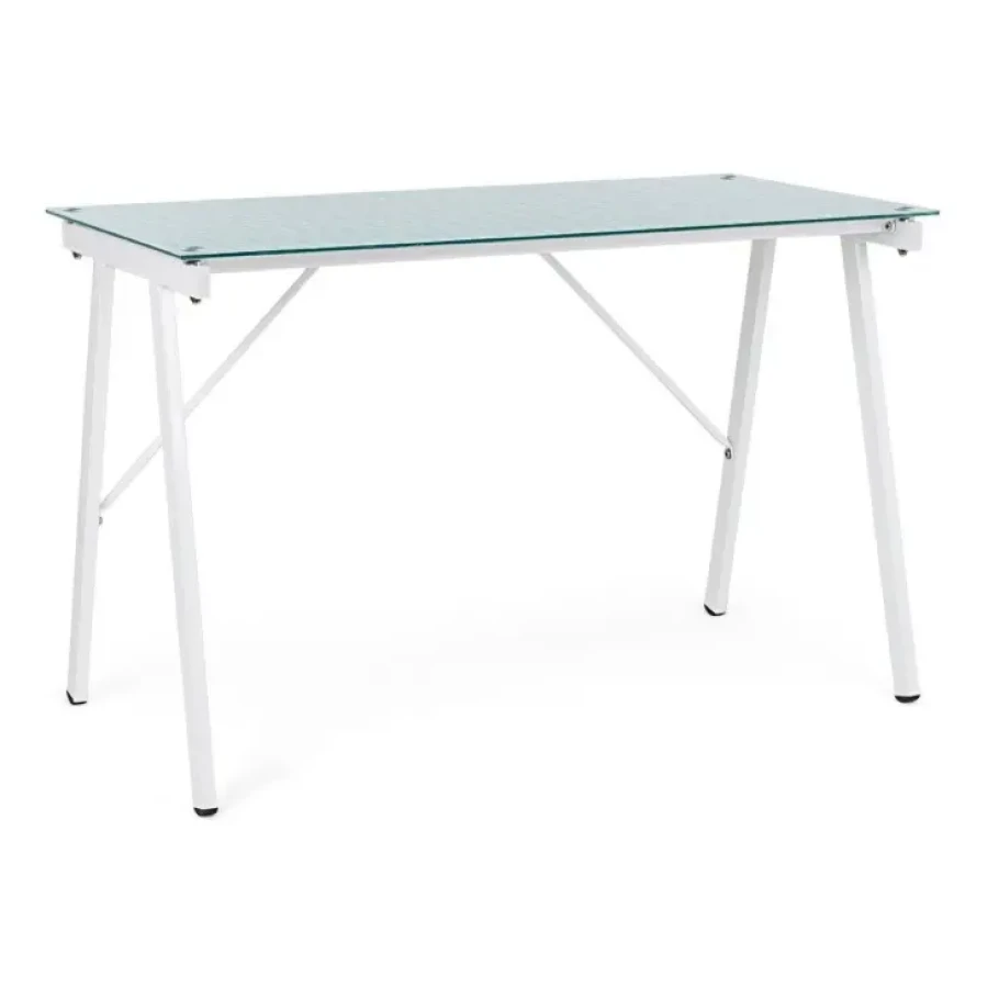 Pisalna miza ARCHIMEDE 113X58 ima noge iz kovine in površino iz 7mm debelega stekla. Pisalna miza ARCHIMEDE je primerna za vsak prostor s svojo preprostostjo
