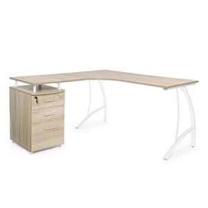 Pisalna miza KAVITA ima kovinski okvir in površino iz MDF-ja. Pisalna miza KAVITA je zelo priročna in elegantna, saj ima predalnik v katerega lahko spravite