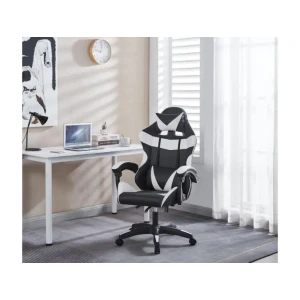 Pisarniški stol DOLY belo črno umetno usnje je narejen za udobje prav vsakega posameznika, ki preživi dlje časa za pisarniško mizo. Zaradi kombinacije