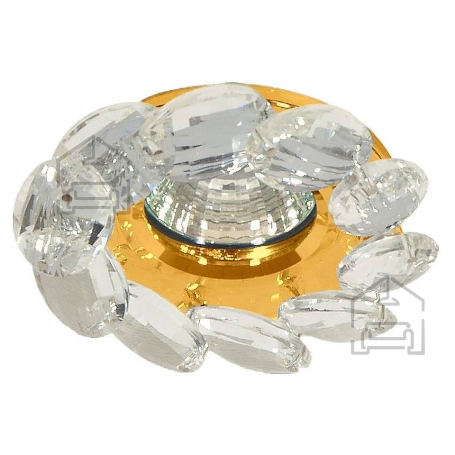 Material:: Kovina, Steklo Vrsta: Stropna Primerne žarnice: MR16 Količina žarbnic: 1x50W Barva:: Zlata Energijska nalepka: A++ - E Teža: 0,15 kg Žarnice: