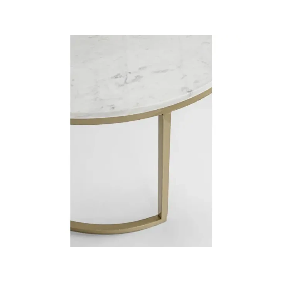 Set 2 klubskih mizic PHOENIX bela vključuje dve klubski mizici narejeni iz jeklenega okvirja, ki imajo belo marmorno ploščo. Material: - Jeklo Barva: - Beli