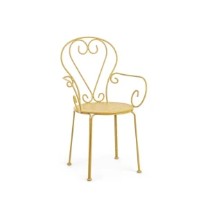 Vrtni stol NNEI rumena je narejen iz jekla in ima mat zaključek. Material: - Jeklo Barve: - Rumena Dimenzije: širina: 49cm globina: 49cm višina: 89cm
