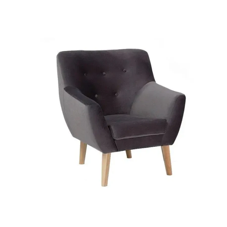 Dizajnerski fotelj MANA je primeren za gostinstvo ter dnevne sobe. Nogice so iz bukovega lesa. Sedež pa iz blaga. Dimenzija stola (cm) : - višina: 90 cm -