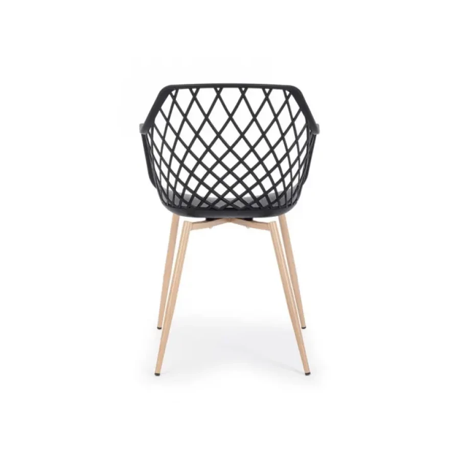 Jedilni stol OPTI ima jeklene noge ki imitirajo les, sedalni del je iz plastike. Material: - Plastika - Les Barva: - Črna - Les Dimenzije: širina: 58cm