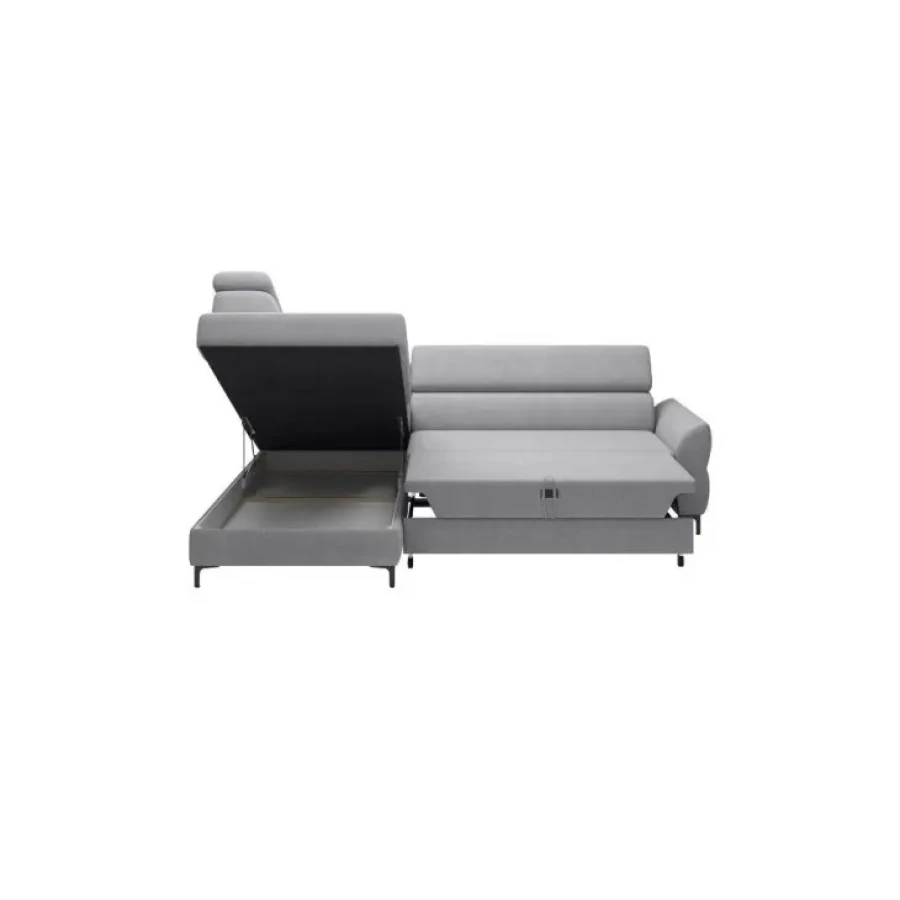 Zagotovite si udobje z moderno sedežno garnituro TEMSA. Oblazinjena je z blagom v sivi barvi. Sedežna garnitura je vzmetena, ima pomožno ležišče,