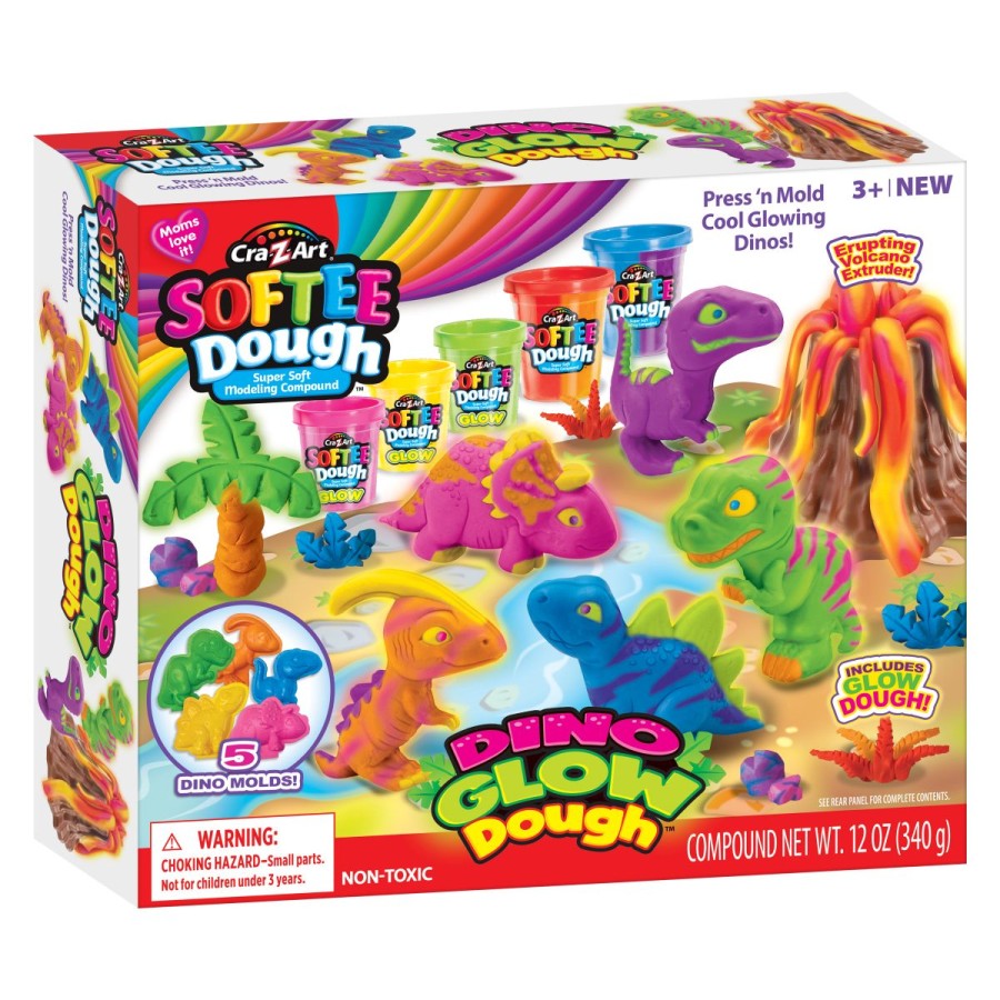 Softee Dough Dino Neon je barvit in vznemirljiv način za ustvarjanje kul dino zgodbe. Komplet vključuje vse