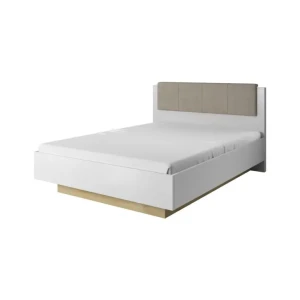 Elegantna in moderna postelja NANCY je narejena iz odličnih materialov v bela visoki sijaj/hrast dekorju. Postelja ima dvižno dno in vsebuje predal za