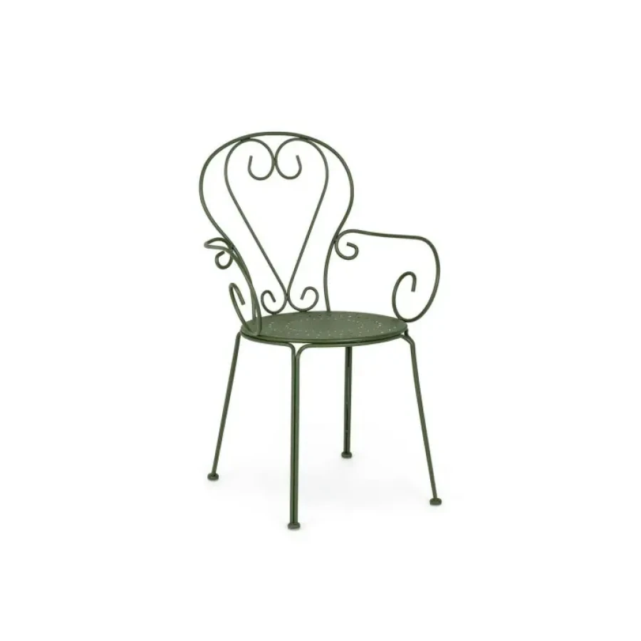 Vrtni stol NNEI zelena je narejen iz jekla in ima mat zaključek. Material: - Jeklo Barve: - Zelena Dimenzije: širina: 49cm globina: 49cm višina: 89cm