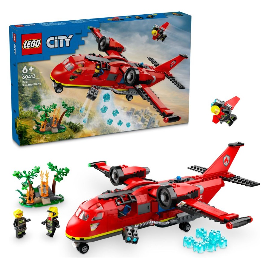 da pripelješ mogočno LEGO® City Letalo za reševanje iz požarov. Napolni rezervoarje za gorivo letala in se dvigni v nebo