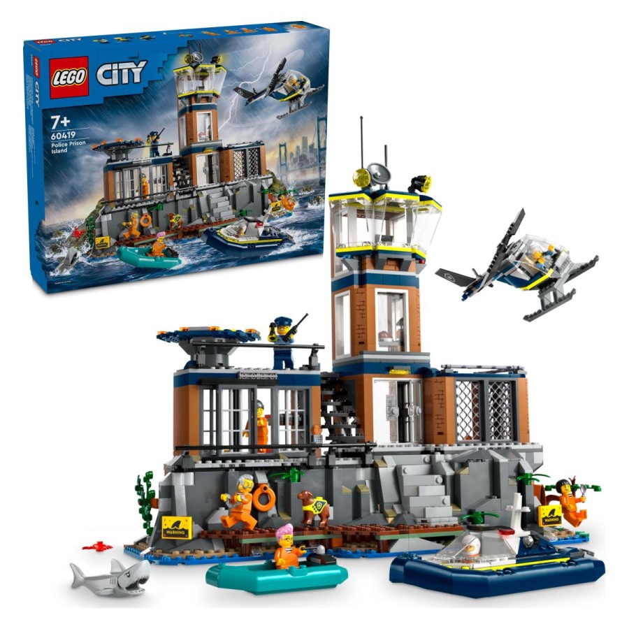 kjer najbolj iskani zločinci LEGO® Cityja načrtujejo enega največjih in najbolj drznih pobegov v zgodovini! Medtem ko na policijski hitri čolni prihajajo novi zaporniki