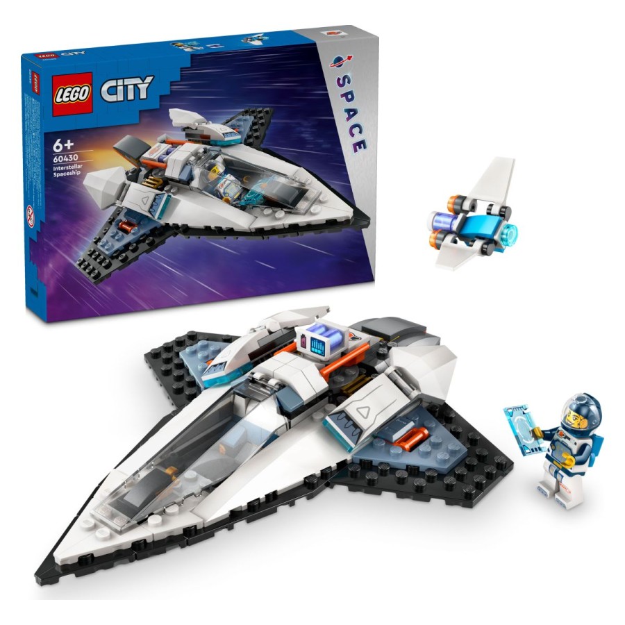 preklopi na svetlobno hitrost in se na hiperzvočni medzvezdni vesoljski ladji odpravi v daljave vesolja. Robota z dronom spremeni v močan raketni nahrbtnik za drzne vesoljske sprehode in raziskovanje planeta. Uživaj v brezmejnih medgalaktičnih dogodivščinah z vesoljsko posadko LEGO® City!