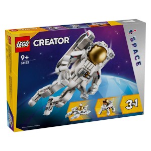 Poleti v vesolje za nove dogodivščine s 3 različnimi vesoljskimi modeli v 1 škatli. Razišči nove planete s superkulskim LEGO® Creator astronavtom z zlatim vizirjem in snemljivim reaktivnim nahrbtnikom. Nato namesto njega sestavi astronavtskega psa ali astronavtski reaktivec za še več akcije. Ko se vrne na Zemljo