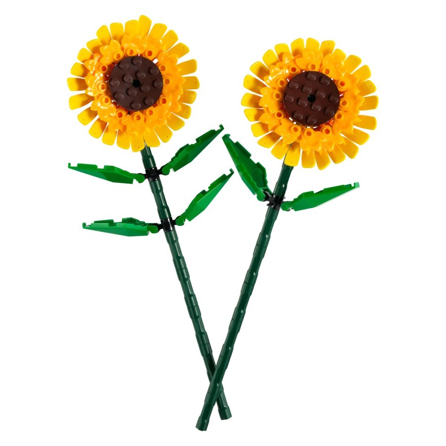 LEGO Tulipani (40461) ali LEGO Flower Bouquet (10280) (vsak komplet je naprodaj posebej). Prav tako je odlično darilo za materinski dan ali čudovita pozornost za prijatelja ali ljubljeno osebo. Vključuje 2 cvetovi sončnic z nastavljivimi zelenimi stebli in listi (25 cm v višino)