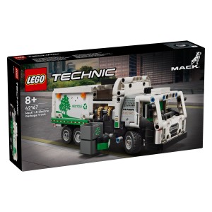 Pomagaj očistiti mesto z LEGO® Technic Mack® LR Electric smetarskim vozilom. Tovornjak Maks v resničnem svetu poganja elektrika