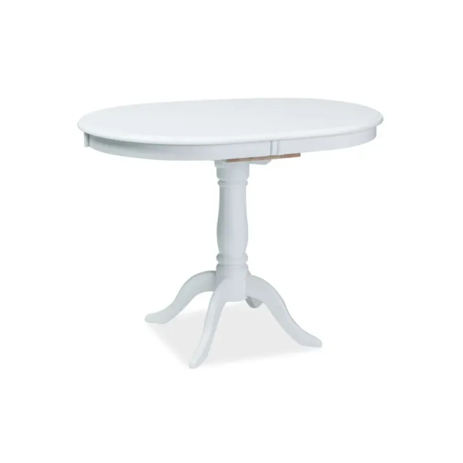 Elegantna miza DOLORES bo poživela vsako jedilnico. Miza je kvalitetna in stabilna, z možnostjo podaljšanja. Barva ploskve: -bela Materijal: - podnožje: