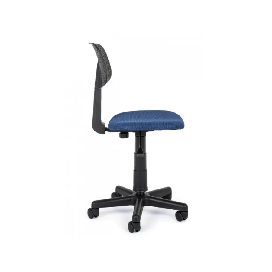 Pisarniški stol ARTEMIS modra ima podlogo iz najlona. Sedež je ponjen s peno in prekrit s 100% mrežasto tkanino. Hrbtni del je iz plastike in ima možnost