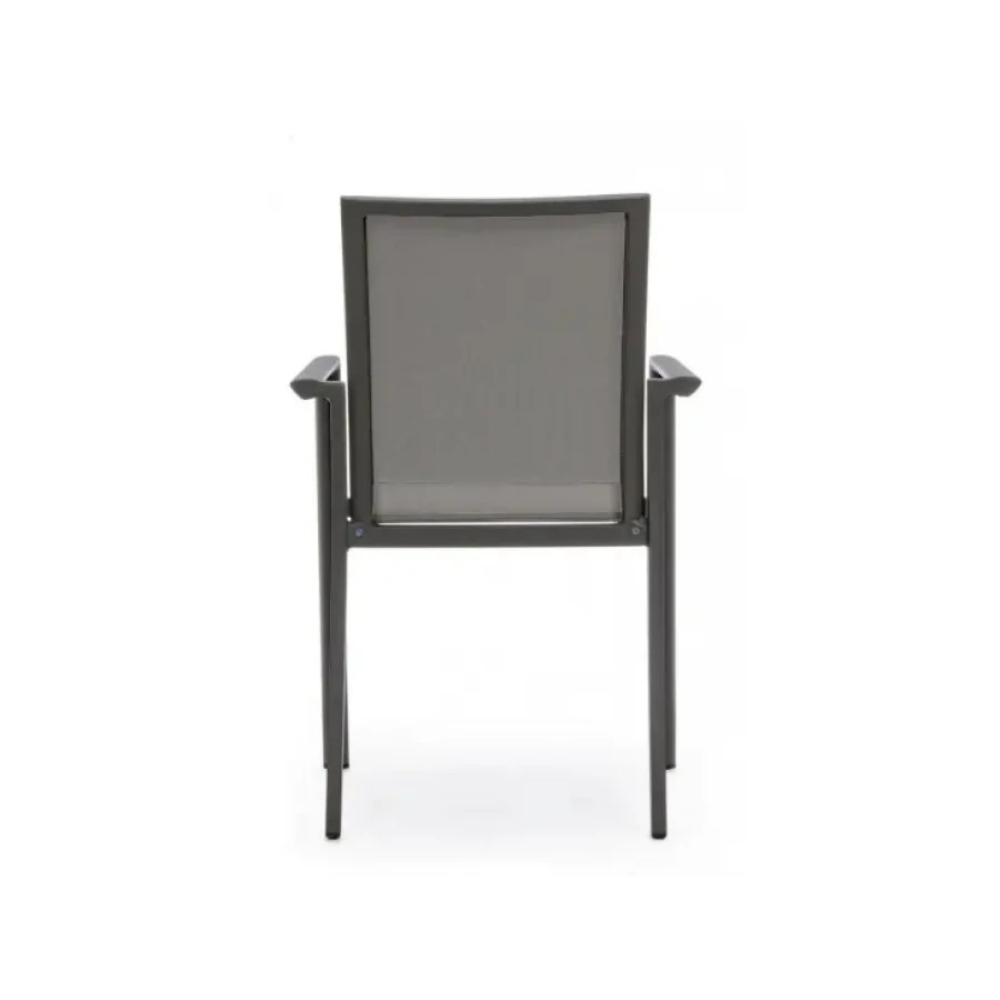Vrtni stol KONNOR CX23 antracit ima aluminjasti okvir ter hrbet in sedež sta iz tekstila. Je zložljiv. Dimenzije: širina: 56.2cm globina: 60cm višina: 88cm