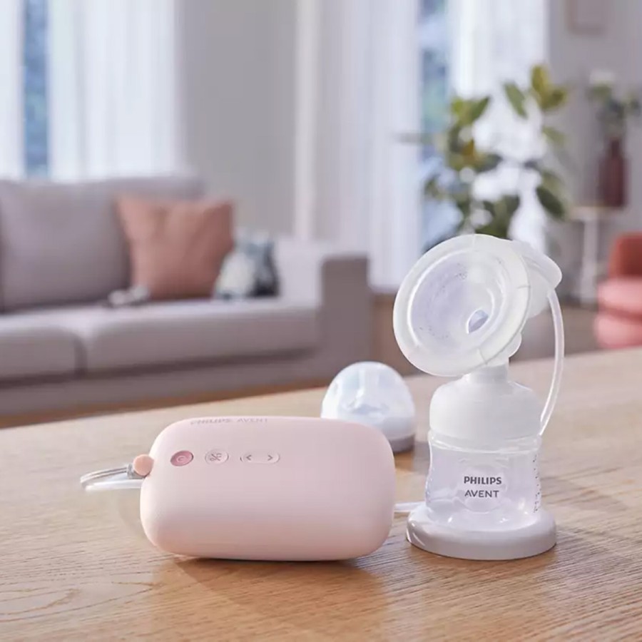 kako otrok naravno sesa mleko. Električna prsna črpalka Philips Avent zagotavlja optimalen pretok mleka in se nežno prilagaja velikosti in obliki bradavice.
