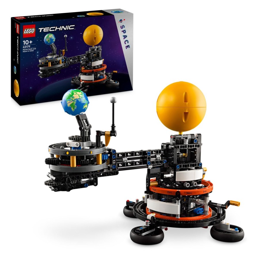 Soncem in Luno s sestavljanjem interaktivnega kompleta LEGO® Technic Planet Zemlja in Luna v orbiti. Poglej