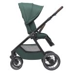 Maxi Cosi Ogrodje s sedežno enoto dark frame + dark brown leather Oxford essential green - slika 2
