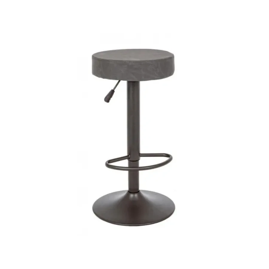 Barski stol PIPER VINTAGE temno siva ima kovinsko strukturo, sedalni del je iz poliuretanske pene in oblečena v umetno usnje. Material: - Kovina -