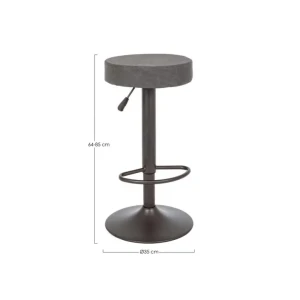 Barski stol PIPER VINTAGE temno siva ima kovinsko strukturo, sedalni del je iz poliuretanske pene in oblečena v umetno usnje. Material: - Kovina -