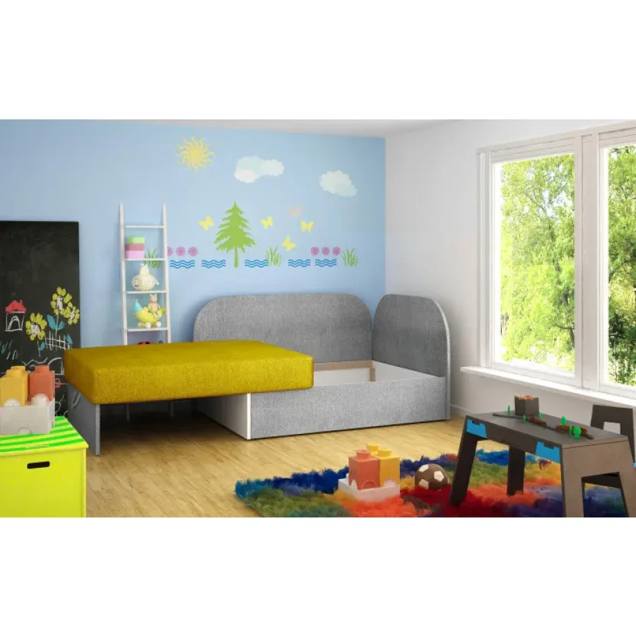 Popestrite dnevno ali otroško sobo z enosedom DAISY 2, ki je izredno udoben in kvaliteten. Oblazinjen je z mehkim blagom v različnih barvnih kombinacijah.