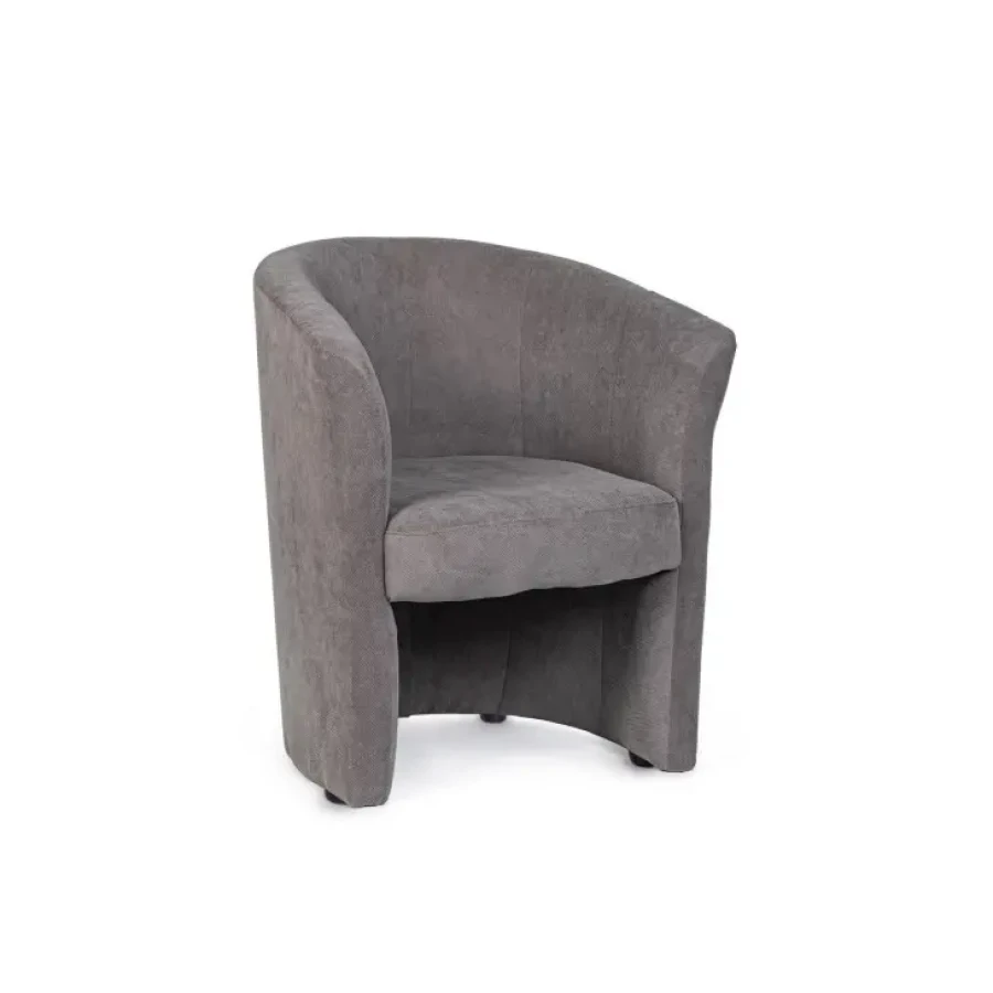 Fotelj BELIZE siva ima strukturo iz borovega lesa ter vezane plošče, oblečene v tkanino. Sedišče je napolnjeno z poliuretansko peno. Material: -