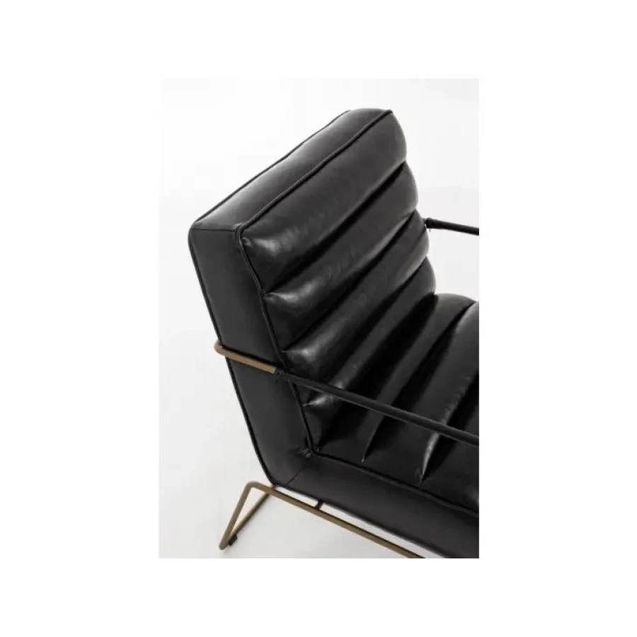 Fotelj BRIANNA je dobavljiv v črni barvi. Okvir je kovinski, sedež je oblečen v umetno usnje. Polnjen je z poliuretansko peno. Dimenzije: širina: 62.5cm