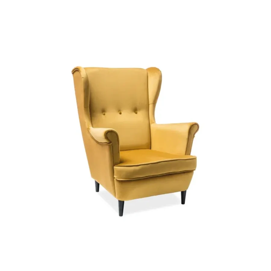 Dizajnerski fotelj LORY je primeren za gostinstvo ter dnevne sobe. Nogice so iz lesa barvane v wenge barvo. Sedež je iz žametnega blaga. Dimenzija enoseda: -