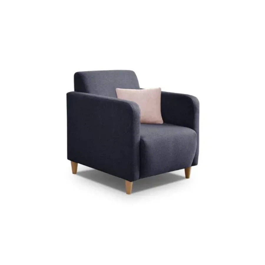 S foteljem PORTO boste popestrili svoj bivalni prostor. Fotelj je kvaliteten, udoben in vzmeten. Nogice fotelja so lesene, zraven pa je priložena še blazina.