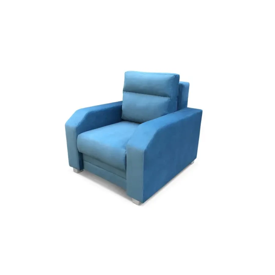 Privoščite si sprostitev v udobnem fotelju SAGU. Narejen je iz kakovostnih materialov ter oblazinjen z blagom. Nogice so lesene. Z lepim modrim odtenkom bo