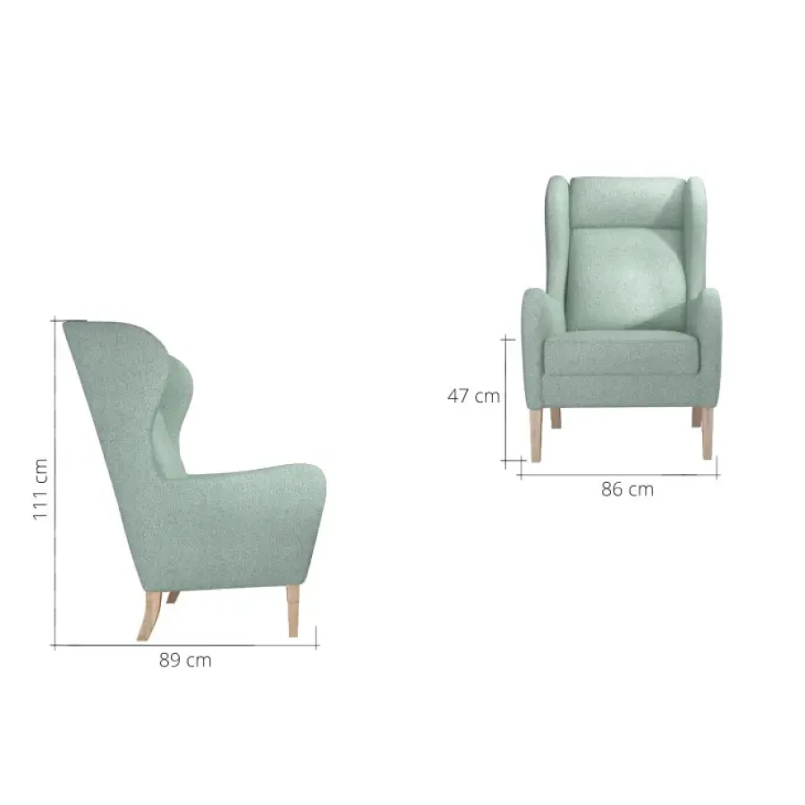 Popestrite svoj dom z udobnim in modernim foteljem TESS. Fotelj ima leseno podnožje, oblečen pa je v kvalitetno blago Dimenzije: - D:86 x Š:89 x V:111/47cm