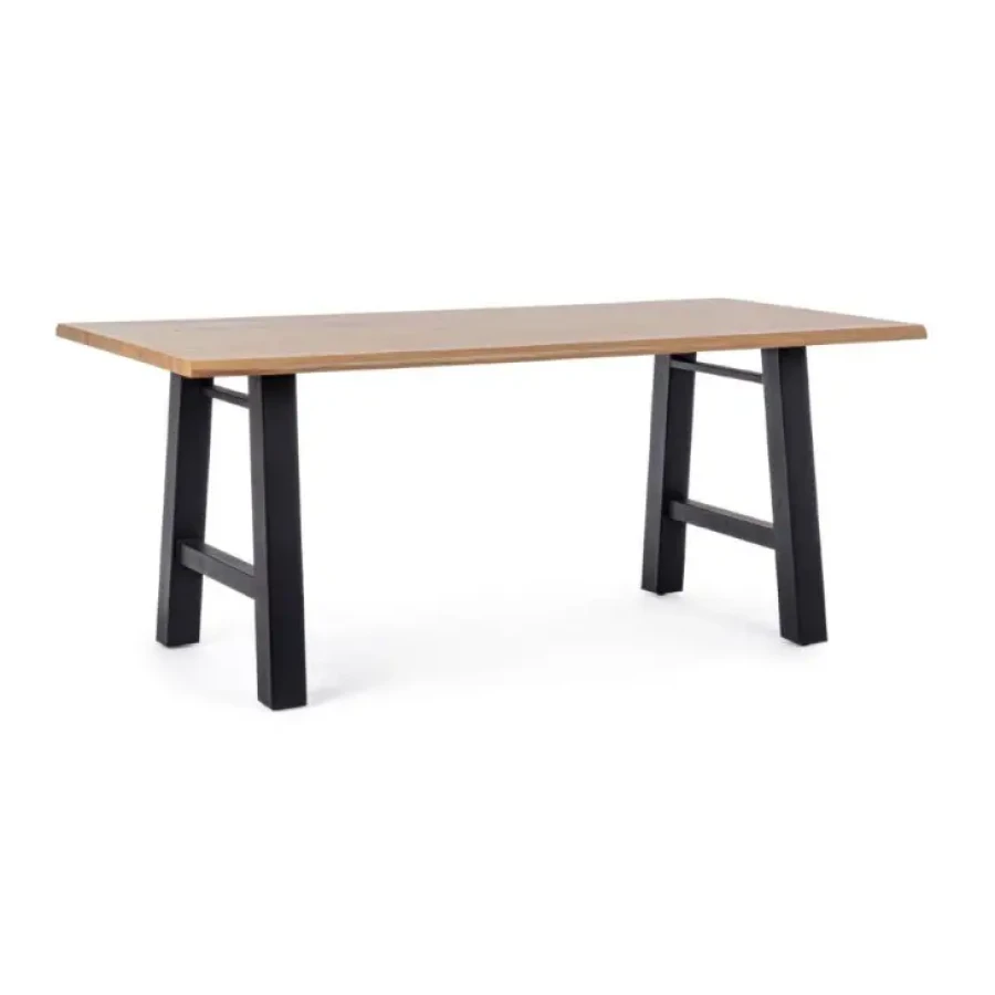 Jedilna miza FRED 180X90 črna ima okvir iz jekla, mizno ploščo pa iz MDF-ja oblečenega v les. Material: - Jeklo - MDF Barva: - Črna - Les Dimenzije: