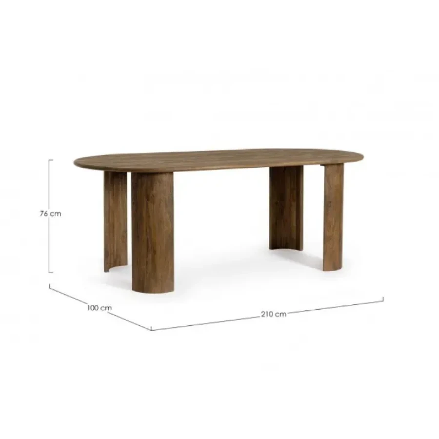 Jedilna miza ORLANDO rjava 200X100 je z svojo obliko primerna za vsak prostor. Narejena je iz mangotovega lesa. Elegantne noge dajajo mizi čar in lepoto.