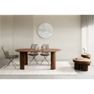 Jedilna miza ORLANDO rjava 200X100 je z svojo obliko primerna za vsak prostor. Narejena je iz mangotovega lesa. Elegantne noge dajajo mizi čar in lepoto.
