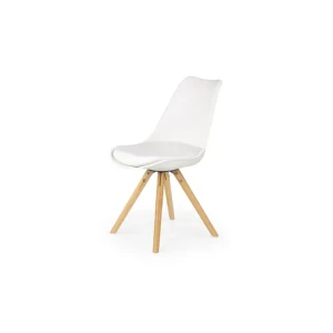 Moderen stol ANIKA2, je zelo kvalitetno narejen. Je odličen stol za vašo jedilnico. Barva: - bela / bukev Material: - umetno usnje - les -ABS Dimenzija stola