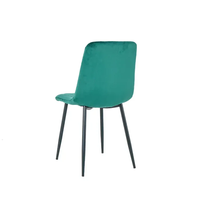 Jedilni stol MILA velvet zelena je odlična rešitev za kombiniranje v minimalističen ali industrijski stil prostora. Kombinacija sivega prešitega blaga s