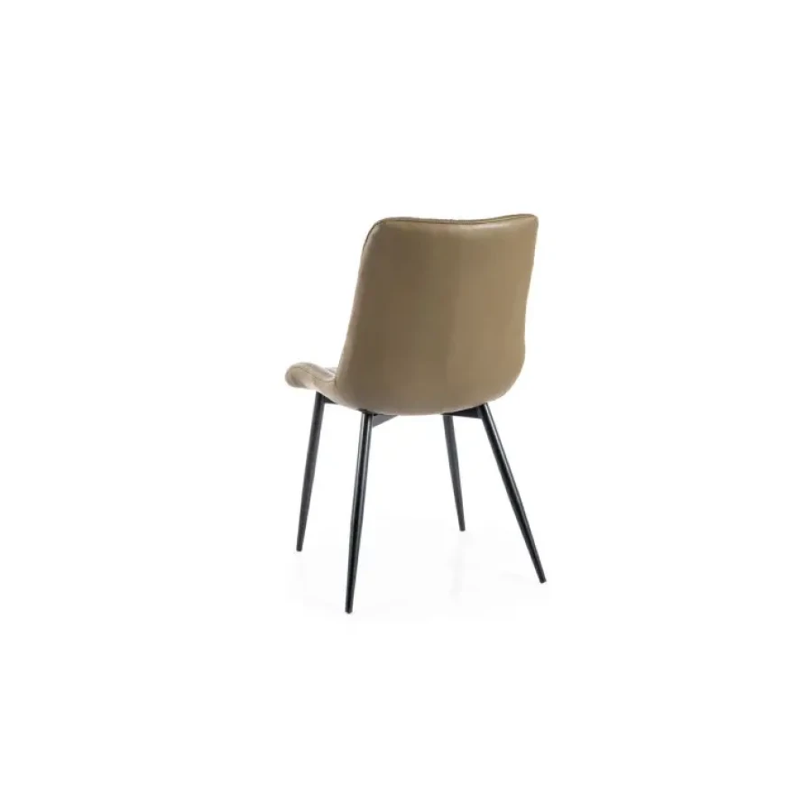 Jedilni stol PENELOPA je narejen iz kvalitetnega umetnega usnja ter kovinskimi nogicami. Material: - Umetno usnje - Kovina Barve: - Olivna zelena / Črna