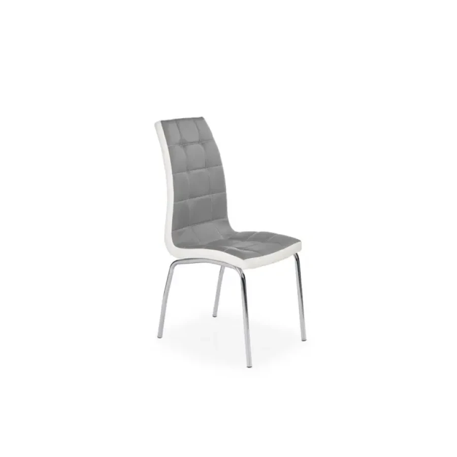 Moderen stol RUJ2 je zelo kvalitetno narejen. Barva: - Siva / bela Material: - Kromirana kovina / umetno usnje Dimenzija stola : - višina: 100 cm - globina: