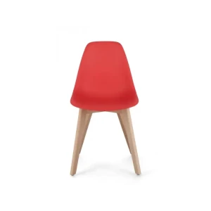 Jedilni stol SYSTEM rdeča je eleganten kos pohištva, ki popestri vsak prostor. Noge ima narejene iz bukovega lesa. Sedež in naslon je narejen iz kakovostne