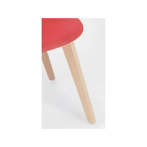 Jedilni stol SYSTEM rdeča je eleganten kos pohištva, ki popestri vsak prostor. Noge ima narejene iz bukovega lesa. Sedež in naslon je narejen iz kakovostne