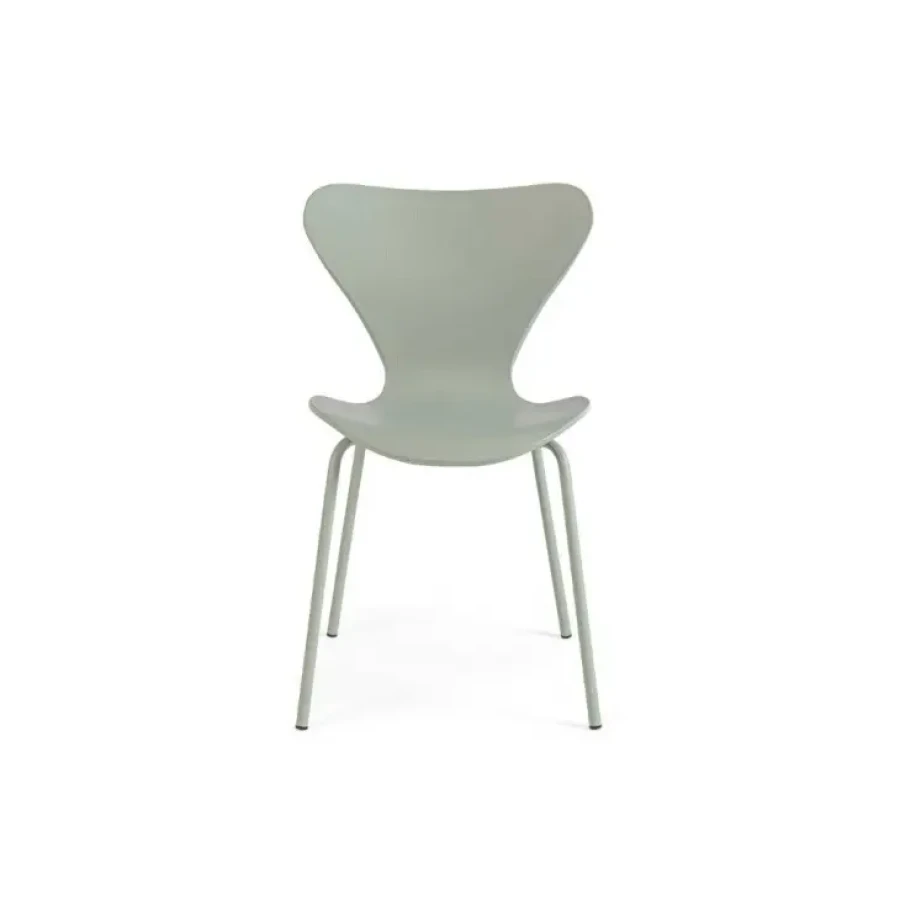 Jedilni stol TESSA je dobavljiv v zeleni barvi. Naslonjalo in sedež sta iz plastike. Noge so kovinske. Dimenzije: širina: 50cm globina: 49,5cm višina: 82cm
