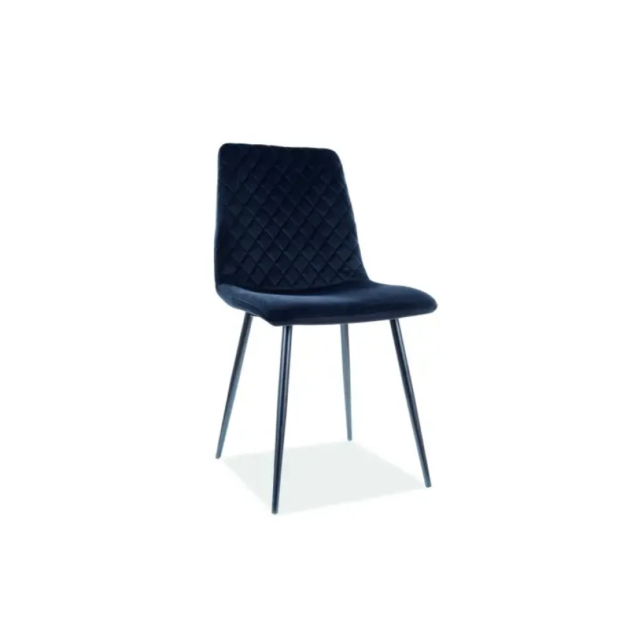Jedilni stol VITALI ima mehko oblazinjenje in eleganten izgled. Nogice so v črni mat barvi. Stol je elegantnega, sodobnega ali glamuroznega stila. Dimenzije: