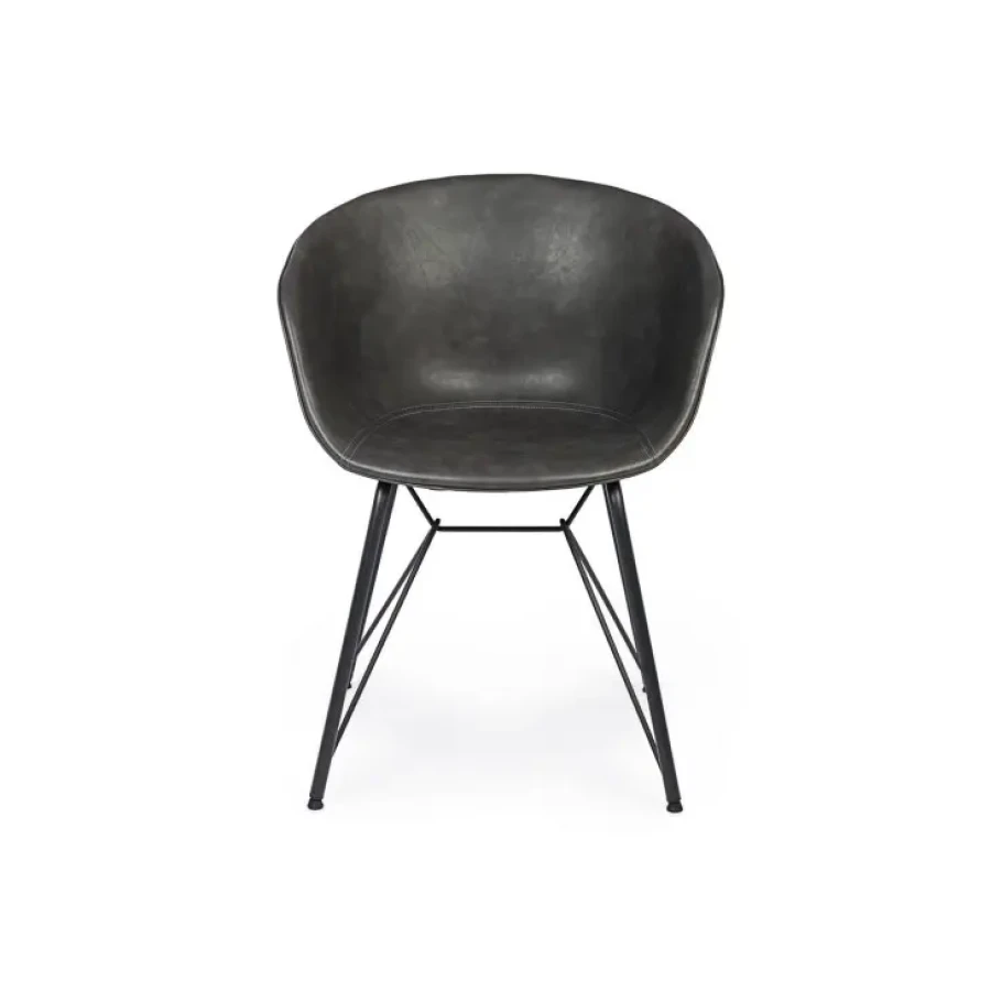 Jedilni stol WARHOL vintage antracit ima jeklene noge in sedež iz polipropilena oblečen v umetno usnje. Dimenzije: širina: 59cm globina: 54,5cm višina: