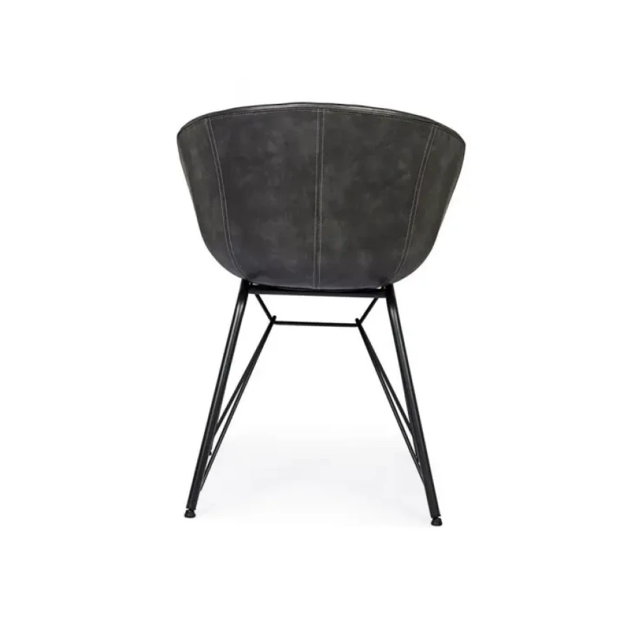 Jedilni stol WARHOL vintage antracit ima jeklene noge in sedež iz polipropilena oblečen v umetno usnje. Dimenzije: širina: 59cm globina: 54,5cm višina: